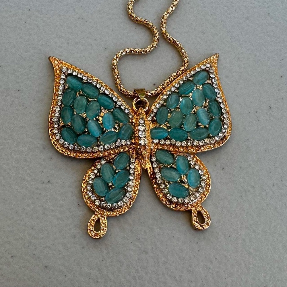 Betsey Johnson Teal Butterfly Necklace | NWT